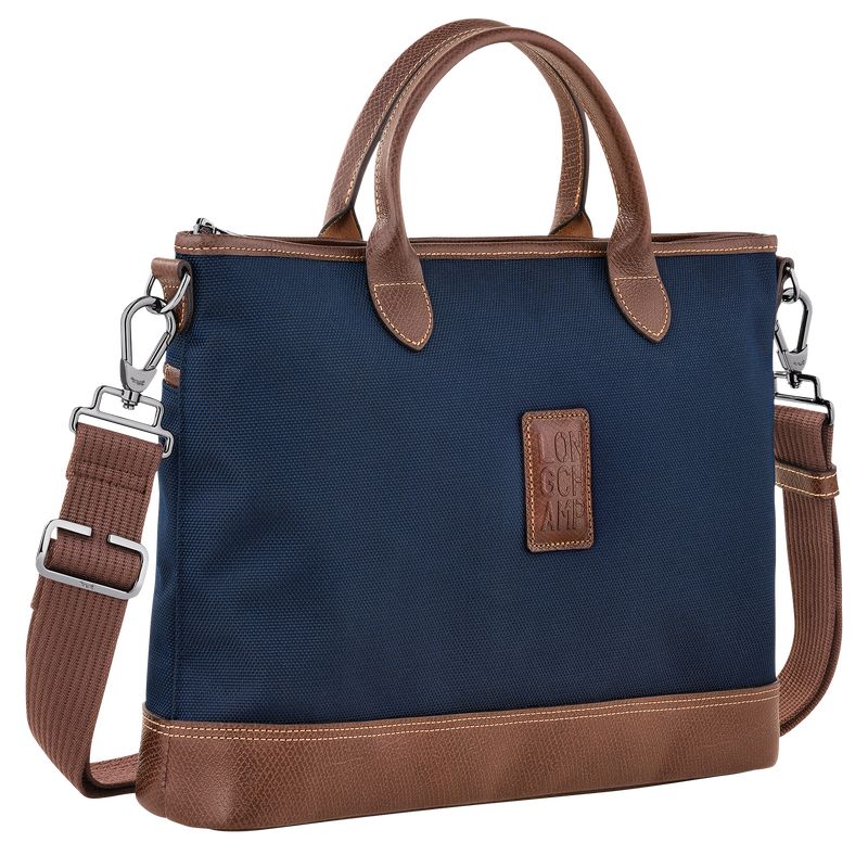 Blue - Recycled canvas Longchamp Boxford S Men Briefcase | AU8771KO