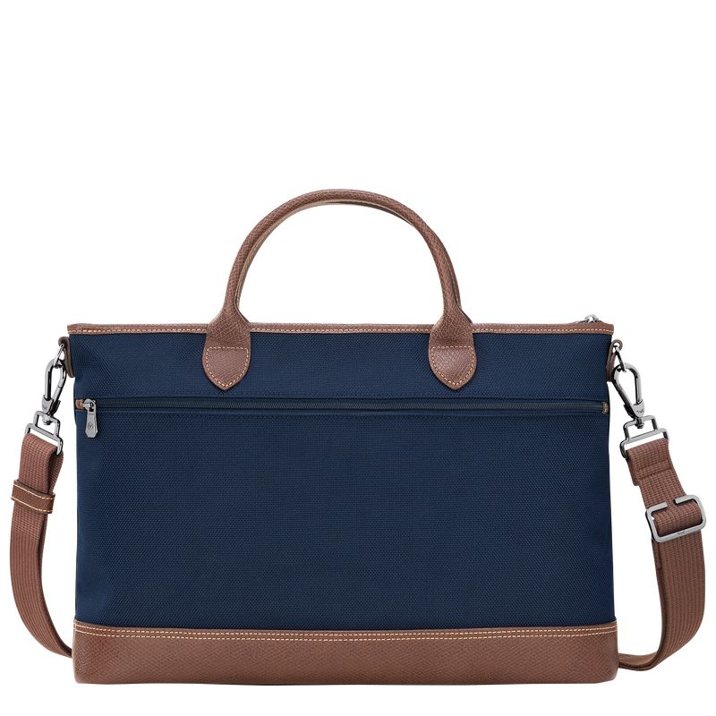 Blue - Recycled canvas Longchamp Boxford S Men Briefcase | AU8771KO