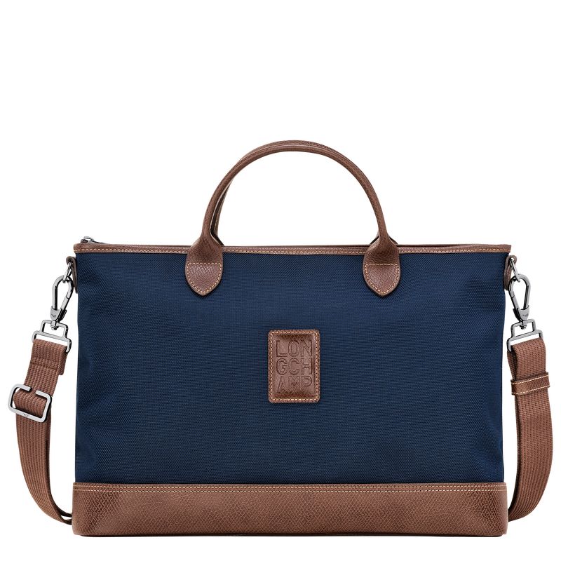 Blue - Recycled canvas Longchamp Boxford S Men Briefcase | AU8771KO