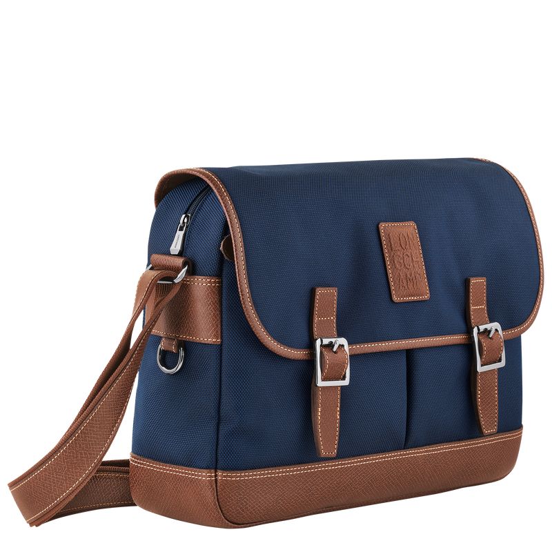 Blue - Recycled canvas Longchamp Boxford L Men Crossbody Bags | AU8808ZU