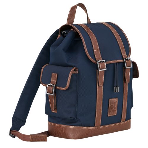 Blue - Recycled canvas Longchamp Boxford Men Backpacks | AU8859LI