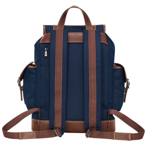 Blue - Recycled canvas Longchamp Boxford Men Backpacks | AU8859LI