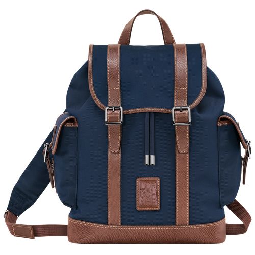 Blue - Recycled canvas Longchamp Boxford Men Backpacks | AU8859LI