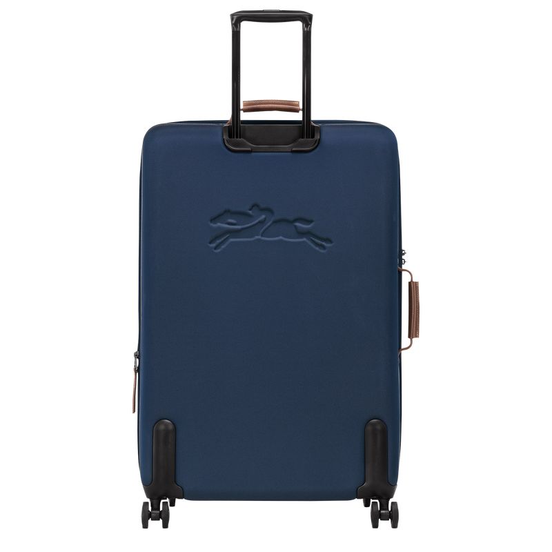 Blue - Recycled canvas Longchamp Boxford XL Men Suitcases | AU9230MQ