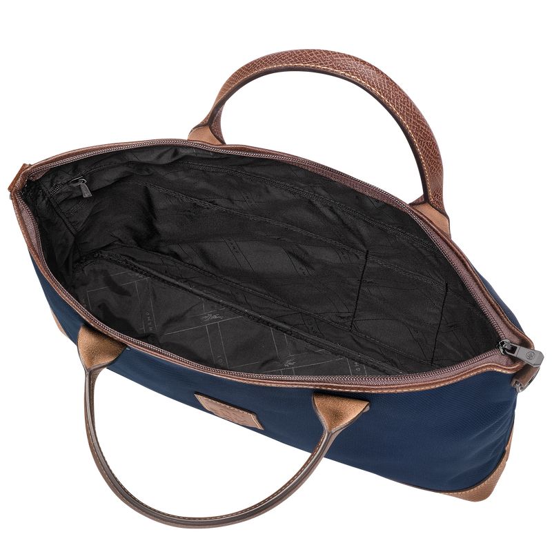 Blue - Recycled canvas Longchamp Boxford S Women Briefcase | AU7735FD