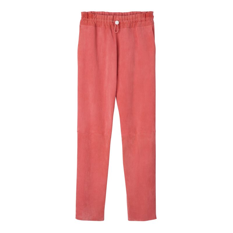 Blush - Leather Longchamp Leather straight Women Pants | AU8713BE