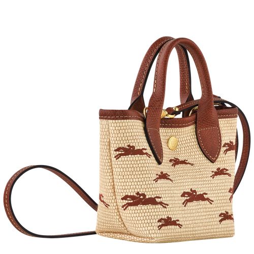 Brown - Canvas Longchamp Le Panier Pliage XS Basket Women Handbag | AU7326UZ