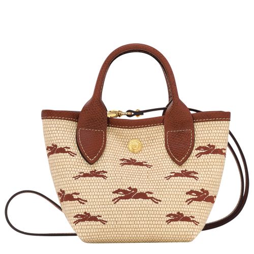 Brown - Canvas Longchamp Le Panier Pliage XS Basket Women Handbag | AU7326UZ