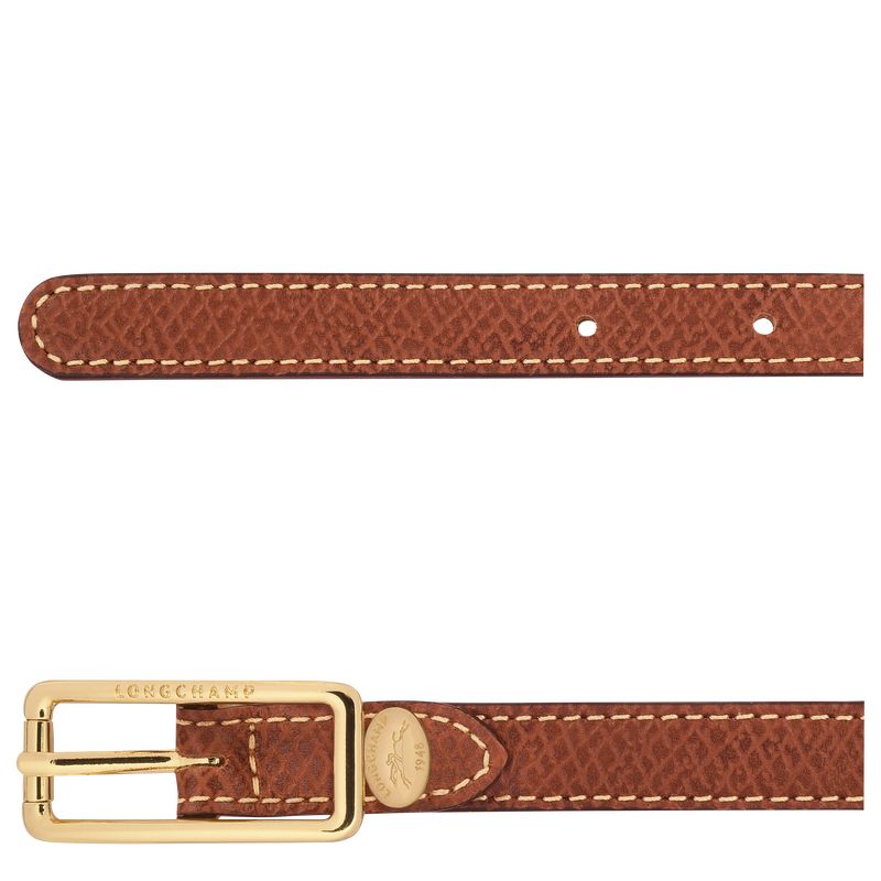 Brown - Leather Longchamp Épure Women Belts | AU8369RV