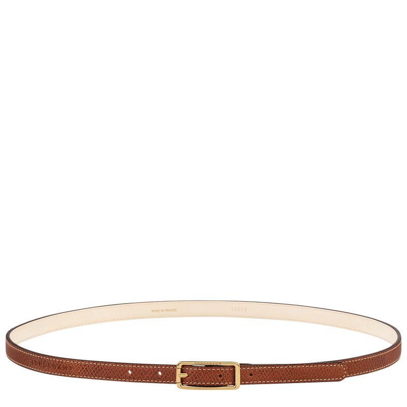 Brown - Leather Longchamp Épure Women Belts | AU8369RV