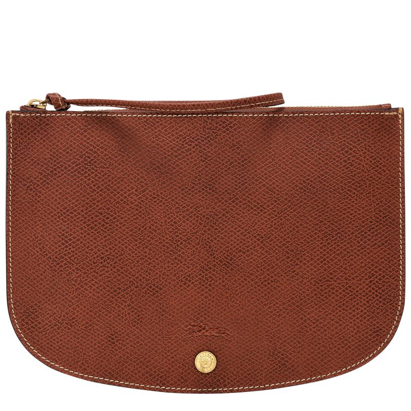 Brown - Leather Longchamp Épure Women Pouches | AU7711GS