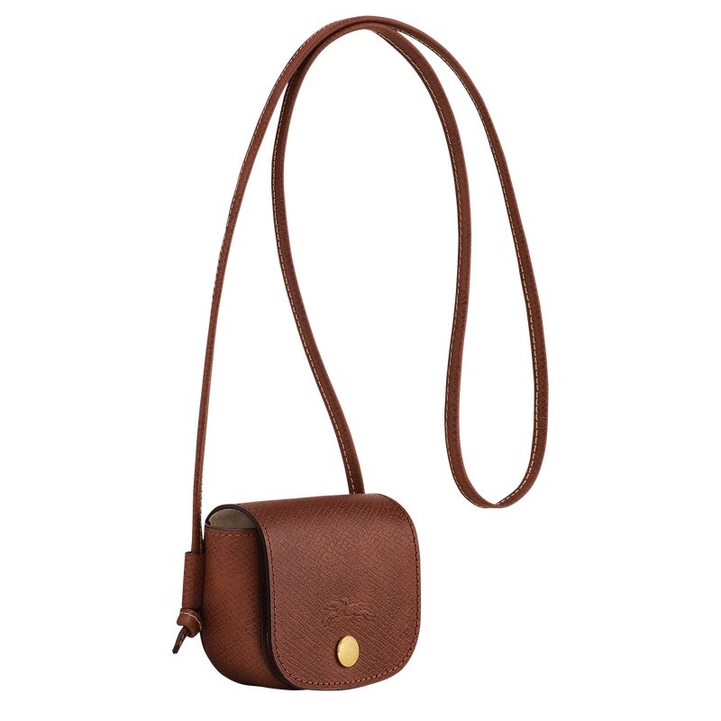 Brown - Leather Longchamp Épure with leather lace Women Coin Purses | AU7895PJ