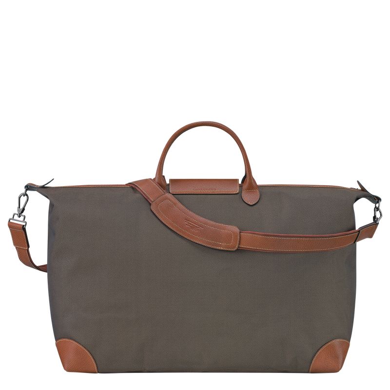 Brown - Recycled canvas Longchamp Boxford M Women Travel Bags | AU8080ZU