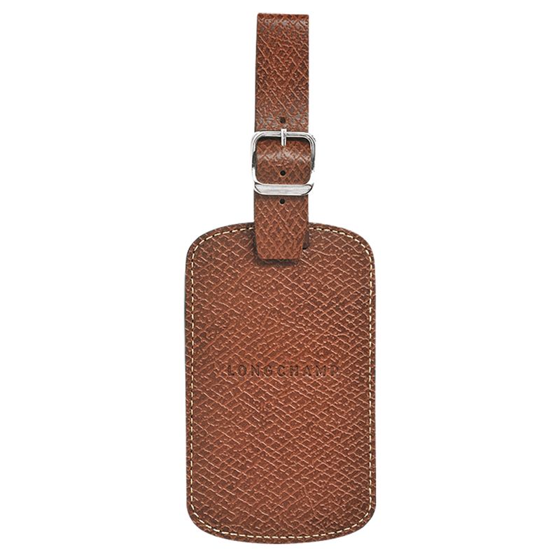 Brown - Recycled canvas Longchamp Boxford Luggage tag Women Accessories | AU8168RV