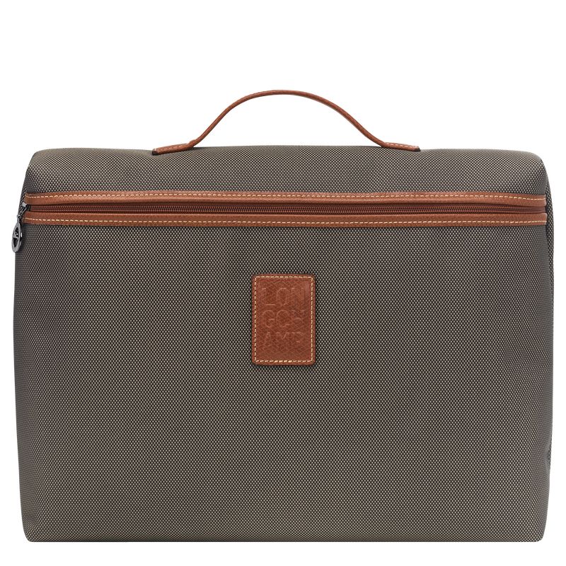 Brown - Recycled canvas Longchamp Boxford S Men Briefcase | AU8788QM