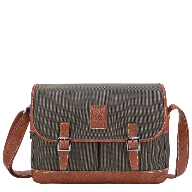 Brown - Recycled canvas Longchamp Boxford L Men Crossbody Bags | AU8821ZU