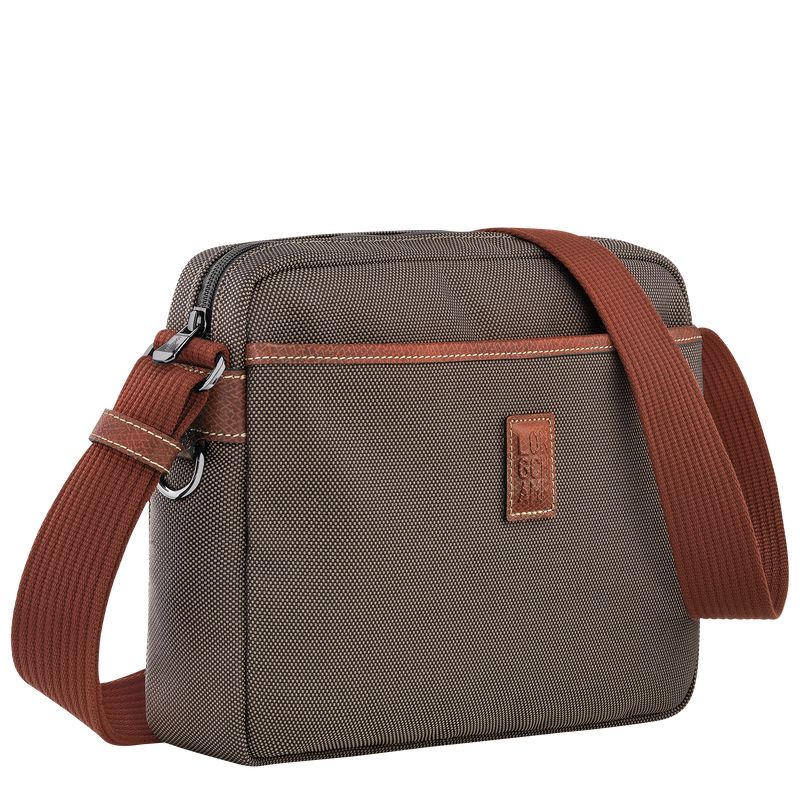 Brown - Recycled canvas Longchamp Boxford M Camera Men Crossbody Bags | AU8822LI