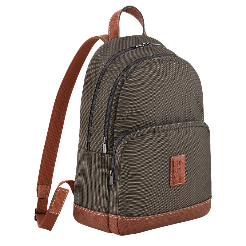 Brown - Recycled canvas Longchamp Boxford Men Backpacks | AU8852SG