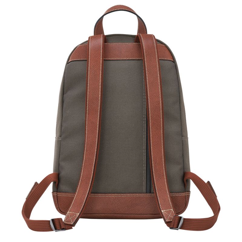 Brown - Recycled canvas Longchamp Boxford Men Backpacks | AU8852SG