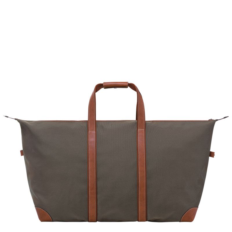 Brown - Recycled canvas Longchamp Boxford L Men Travel Bags | AU9171LI