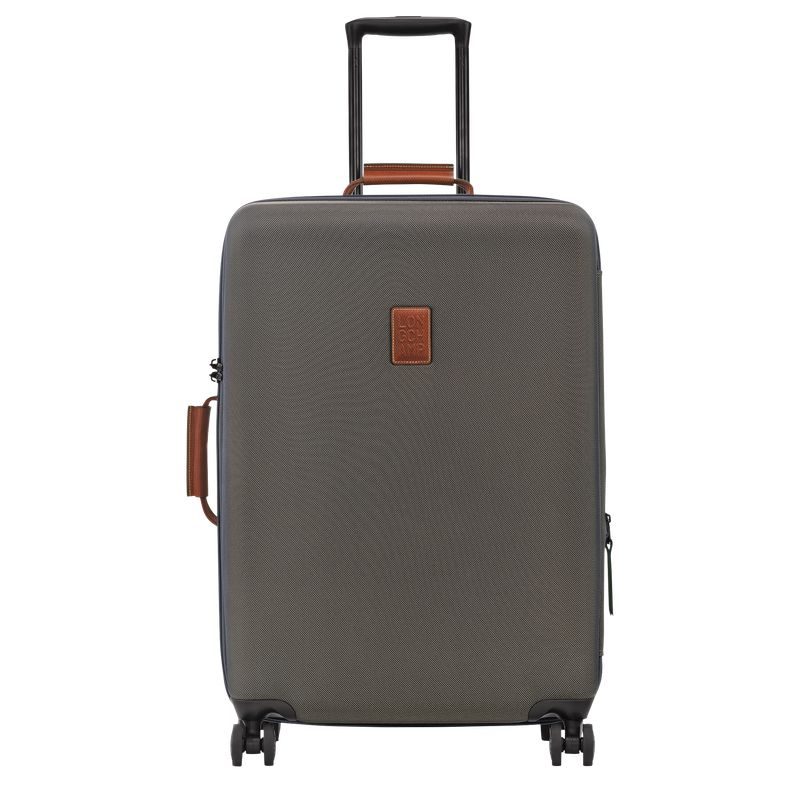 Brown - Recycled canvas Longchamp Boxford L Men Suitcases | AU9232NW