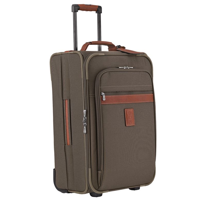 Brown - Recycled canvas Longchamp Boxford M Men Suitcases | AU9234VR