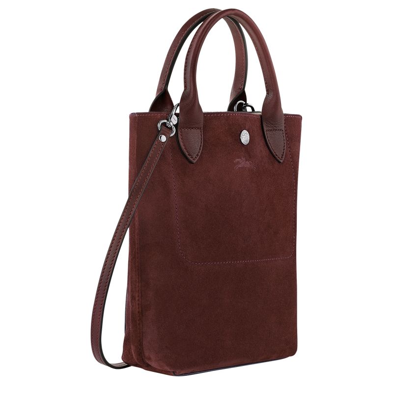 Burgundy - Leather Longchamp Cabas XS Tote Women Handbag | AU7217SG