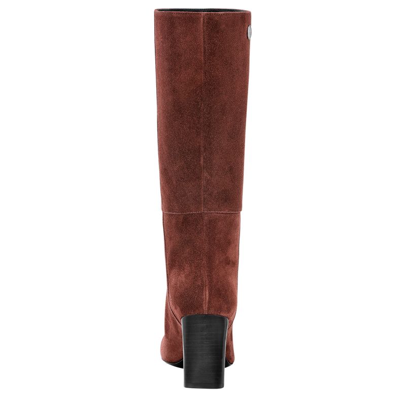 Burgundy - Leather Longchamp Women Boots | AU8734EB