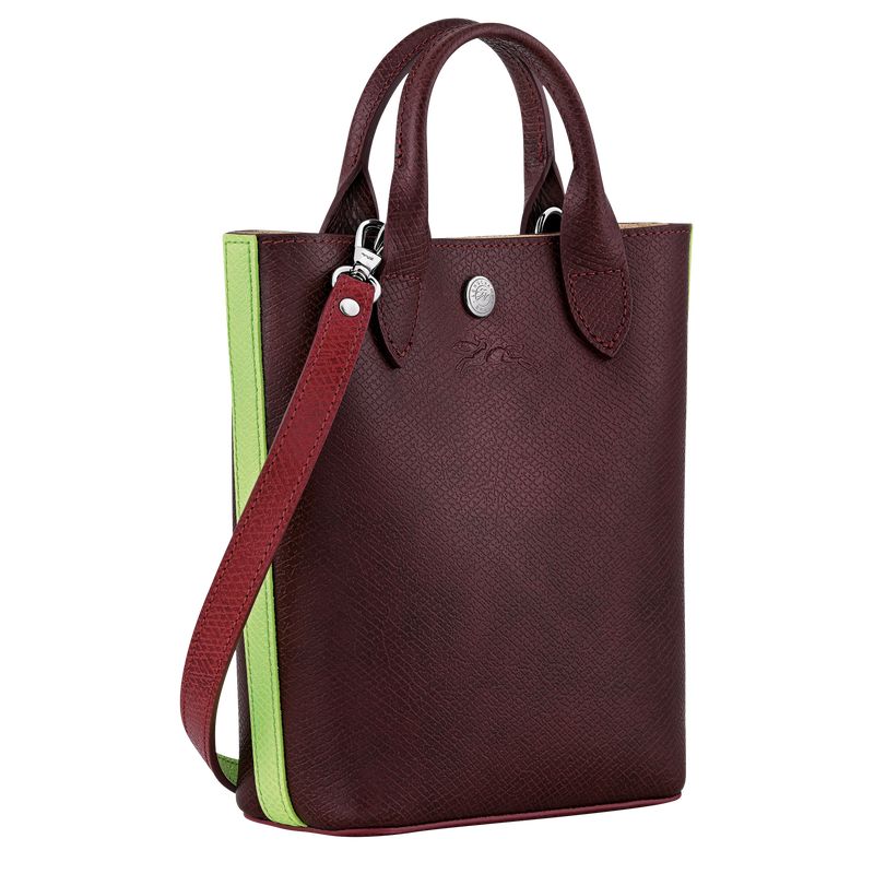 Burgundy - Leather Longchamp Épure XS Tote Women Mini Bags | AU7024RV