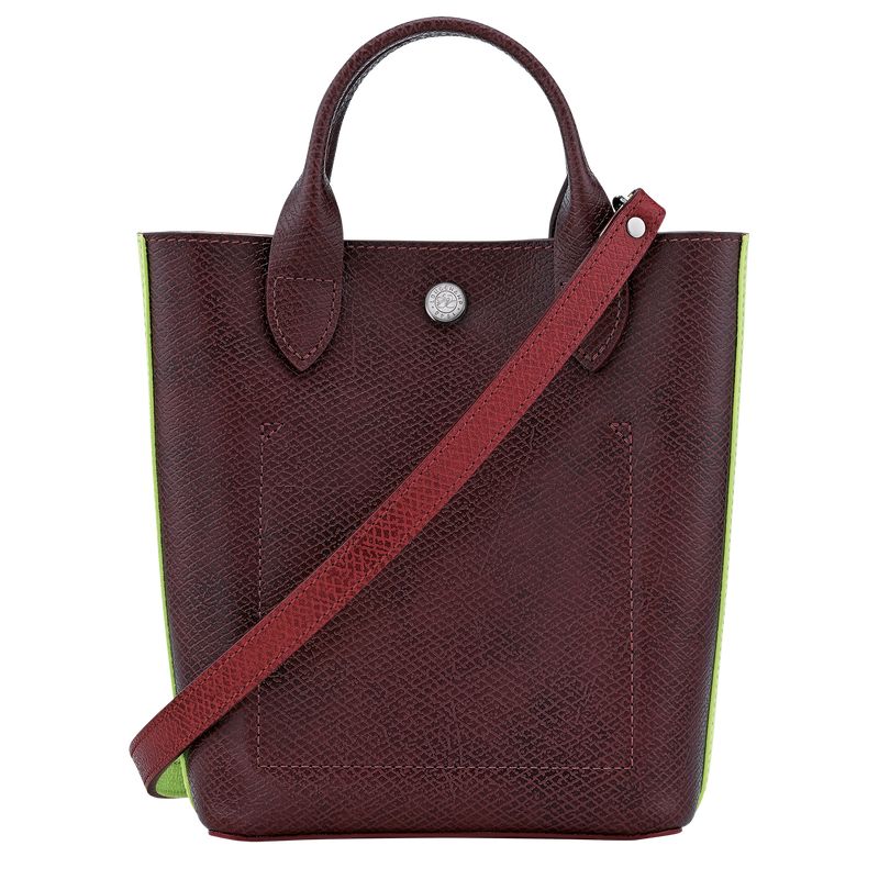 Burgundy - Leather Longchamp Épure XS Tote Women Mini Bags | AU7024RV