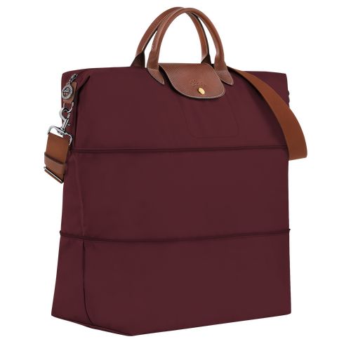 Burgundy - Recycled canvas Longchamp Le Pliage Original expandable Women Travel Bags | AU8118YX