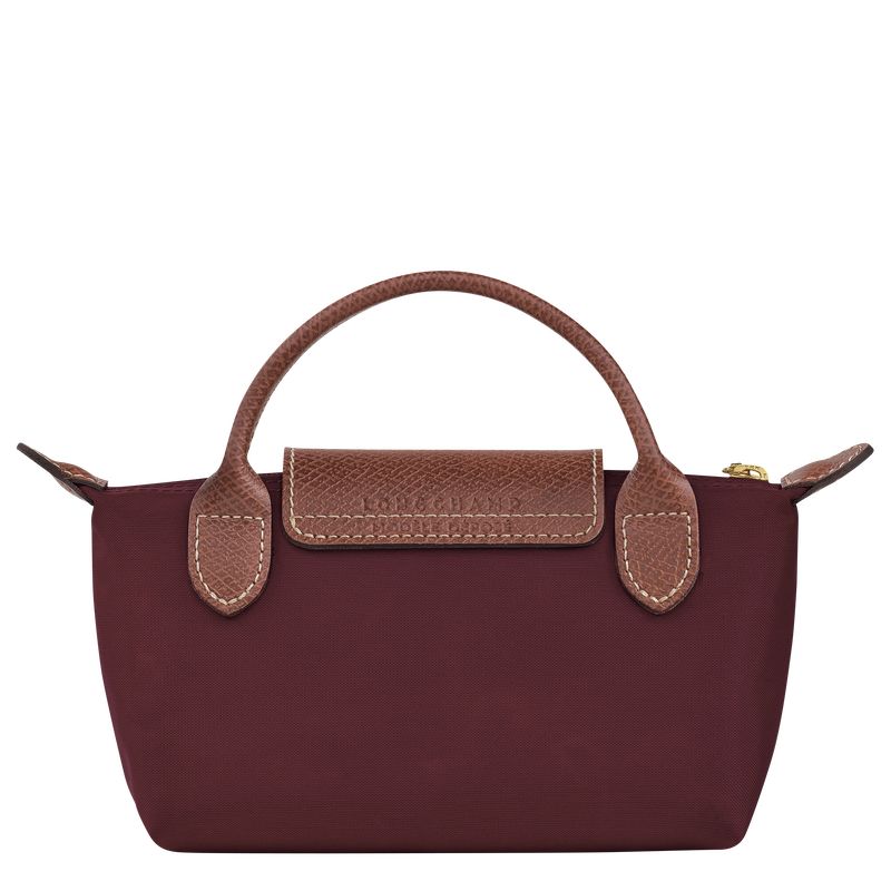 Burgundy - Recycled canvas Longchamp Le Pliage Original with handle Men Pouches | AU9078VR