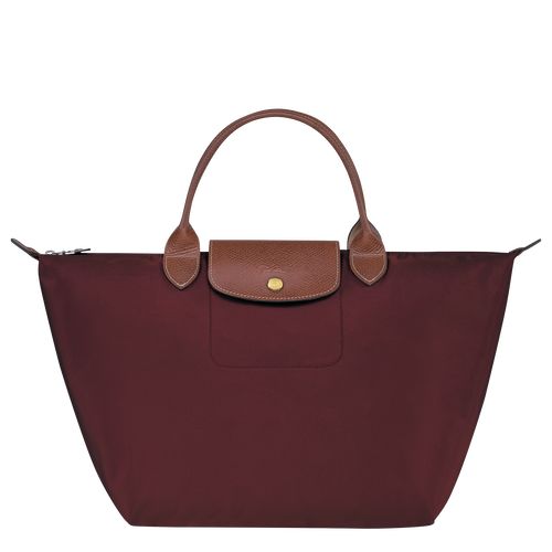 Burgundy - Recycled canvas Longchamp Le Pliage Original M Women Handbag | AU7329RV