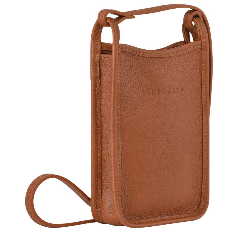 Caramel - Leather Longchamp Le FoulonnÉ 1 Men Phone Case | AU9108IL