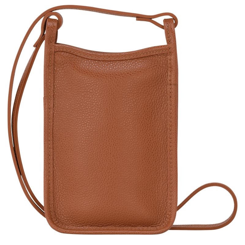 Caramel - Leather Longchamp Le FoulonnÉ 1 Men Phone Case | AU9108IL