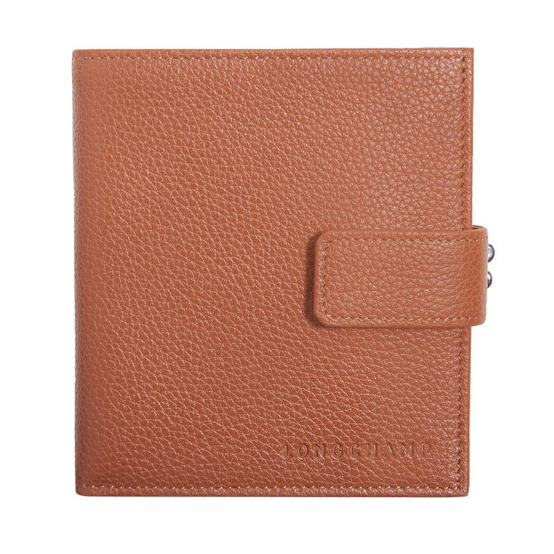 Caramel - Leather Longchamp Le FoulonnÉ Compact Women Wallets | AU7823VR