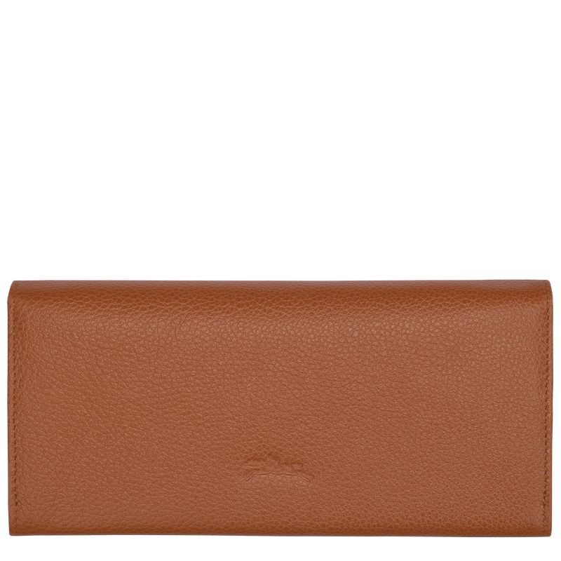 Caramel - Leather Longchamp Le FoulonnÉ Continental Women Wallets | AU7828NW