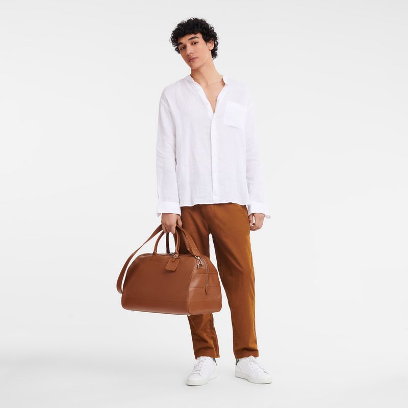 Caramel - Leather Longchamp Le FoulonnÉ M Men Travel Bags | AU9176BE