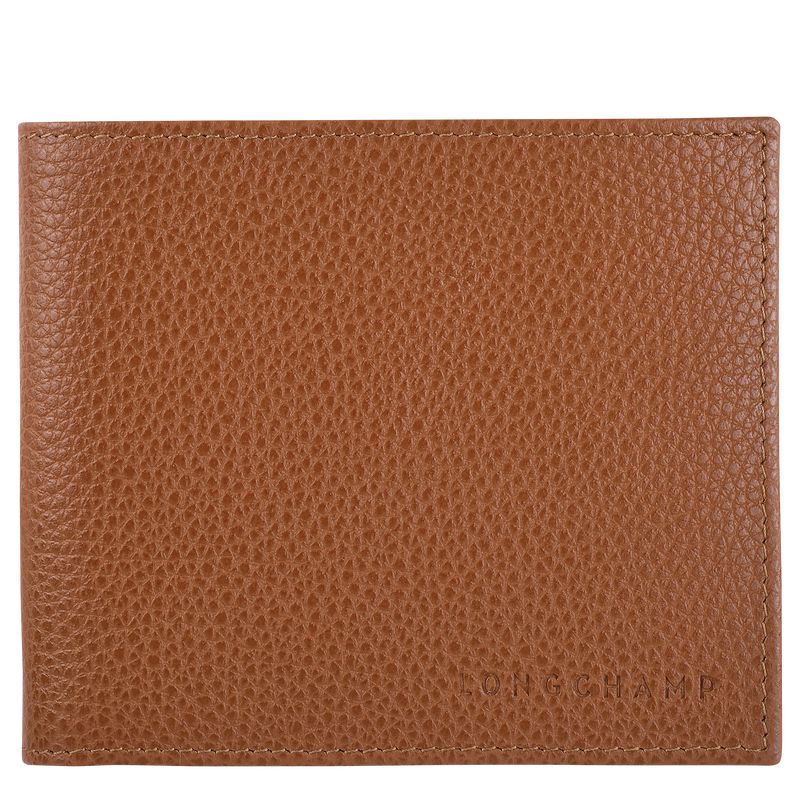 Caramel - Leather Longchamp Le FoulonnÉ Men Wallets | AU8999EB