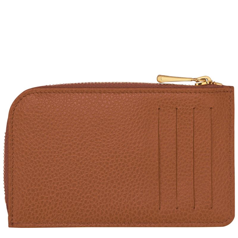 Caramel - Leather Longchamp Le FoulonnÉ Men Card Holder | AU9045RV