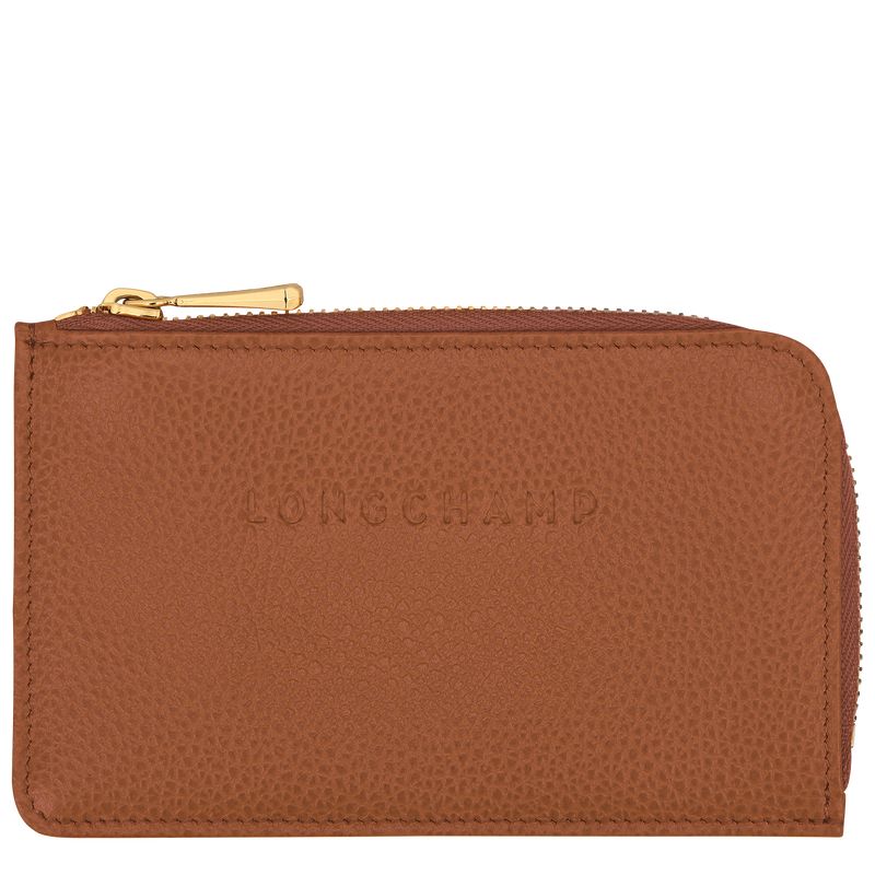 Caramel - Leather Longchamp Le FoulonnÉ Men Card Holder | AU9045RV