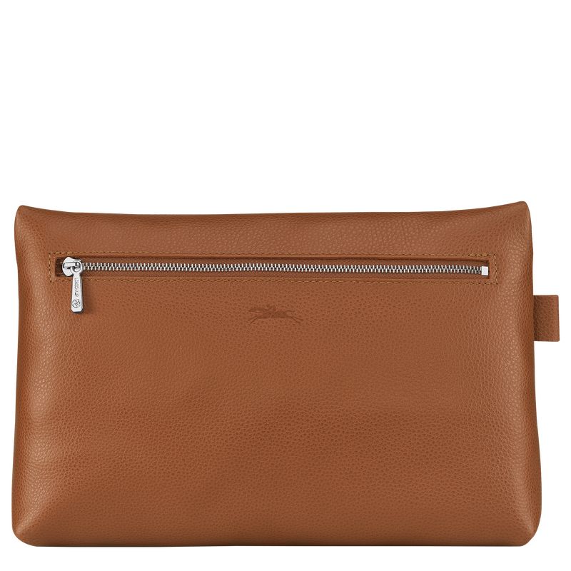 Caramel - Leather Longchamp Le FoulonnÉ Men Toiletry Bags | AU9256QM