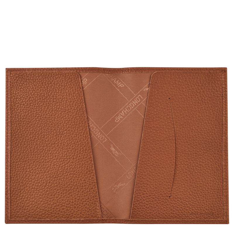 Caramel - Leather Longchamp Le FoulonnÉ Passport cover Women Accessories | AU8179GS