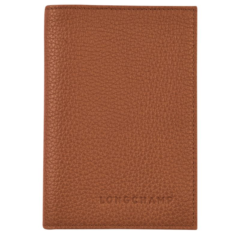 Caramel - Leather Longchamp Le FoulonnÉ Passport cover Women Accessories | AU8179GS