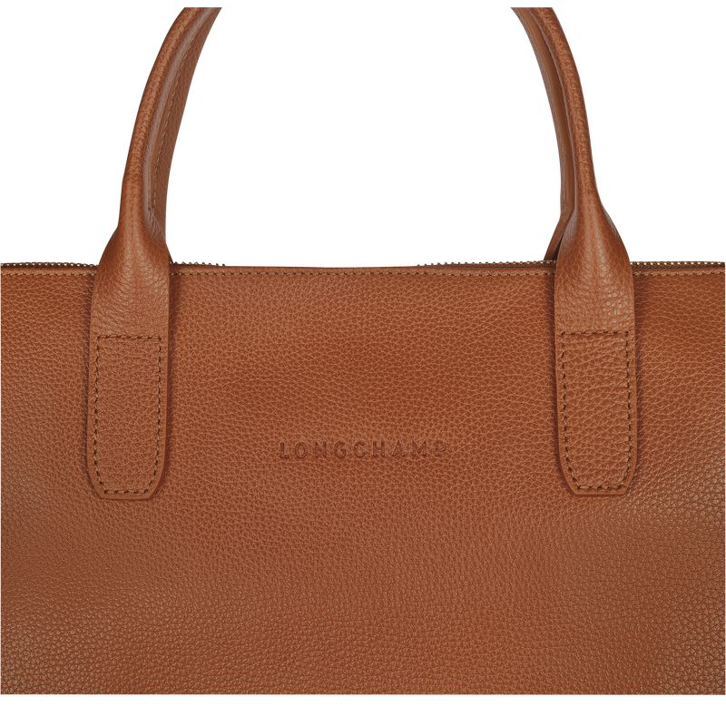 Caramel - Leather Longchamp Le FoulonnÉ S Men Briefcase | AU8787WN