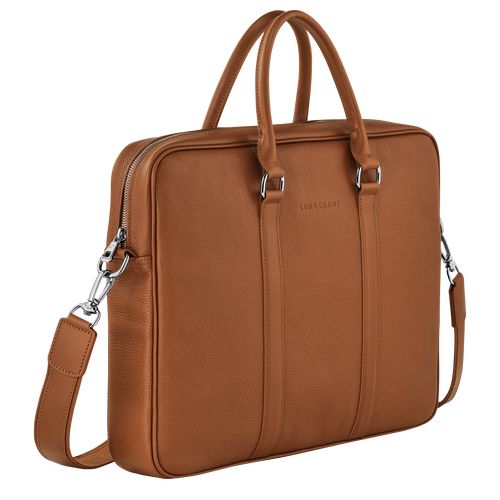 Caramel - Leather Longchamp Le FoulonnÉ S Men Briefcase | AU8794YX