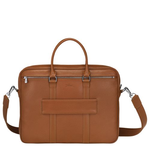 Caramel - Leather Longchamp Le FoulonnÉ S Men Briefcase | AU8794YX