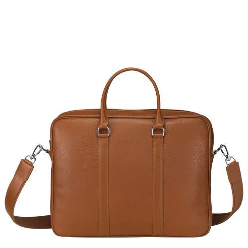 Caramel - Leather Longchamp Le FoulonnÉ S Men Briefcase | AU8794YX