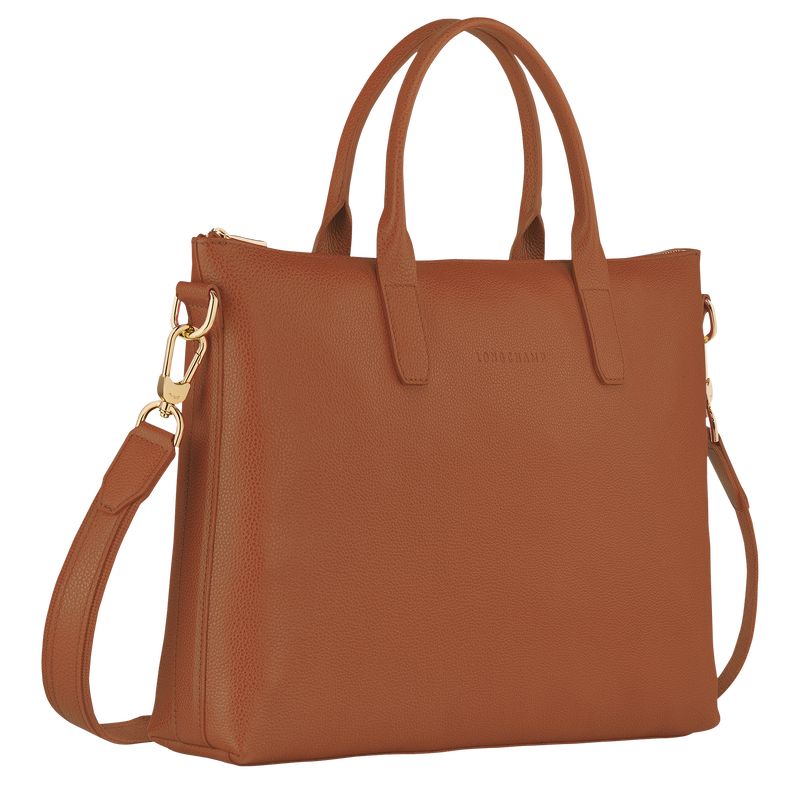 Caramel - Leather Longchamp Le FoulonnÉ S Women Briefcase | AU7751EB