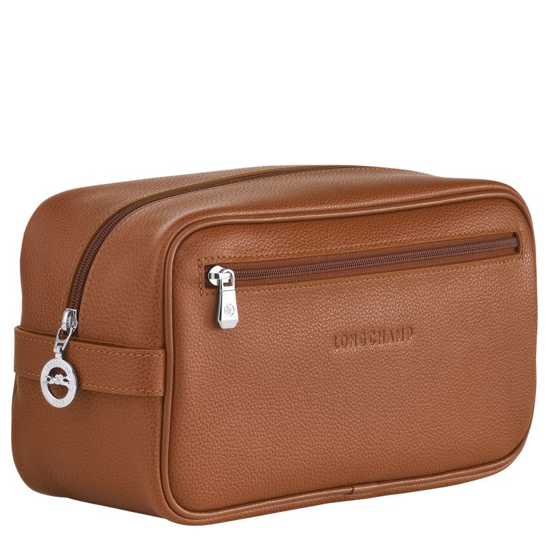 Caramel - Leather Longchamp Le FoulonnÉ Women Toiletry Bags | AU8200JP